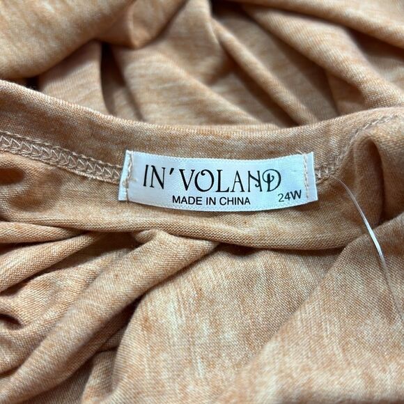 In’Voland peach twit top cut out knit dress in peach size 24W NWT - Picture 10 of 12